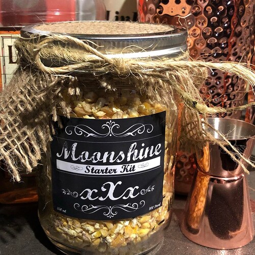 Moonshine Starter Kit – Small Mason Jar, Rustic Man Cave Decor - Etsy