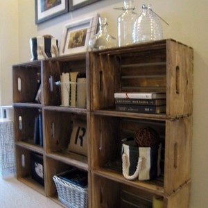 Wooden Crates for Building Shelves Stackable Wooden Crate for Building Display Shelves Wood Crate Shelves image 1