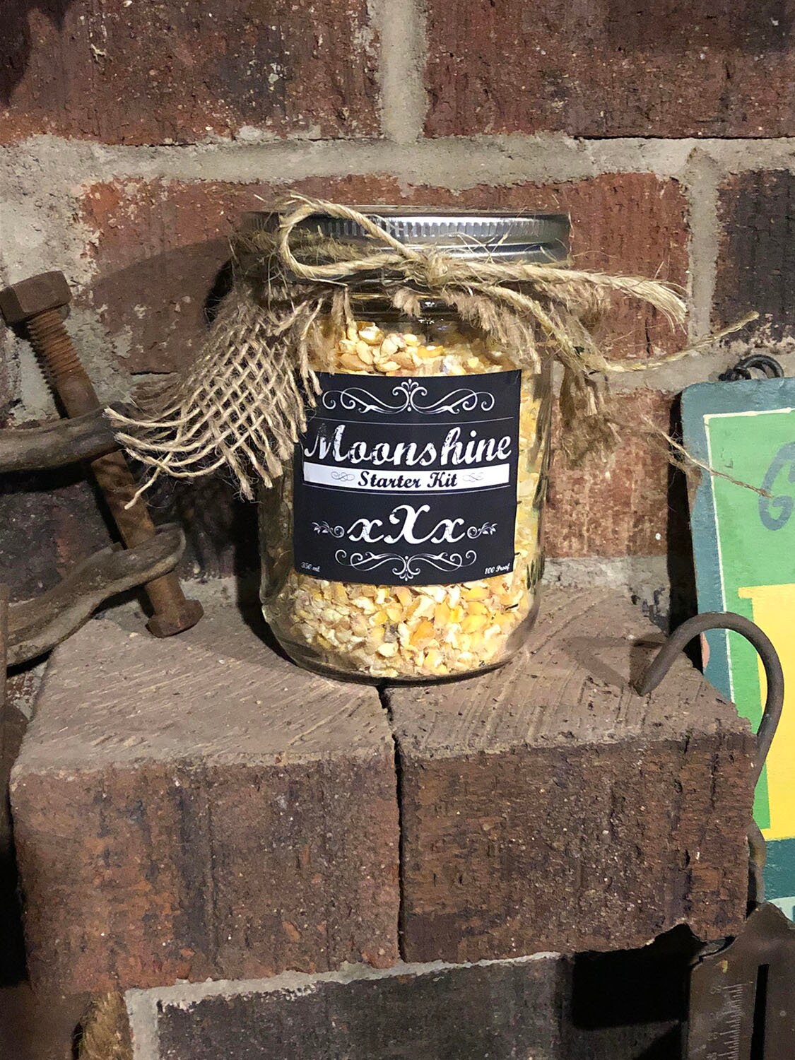 Moonshine Starter Kit – Small Mason Jar, Rustic Man Cave Decor - Etsy