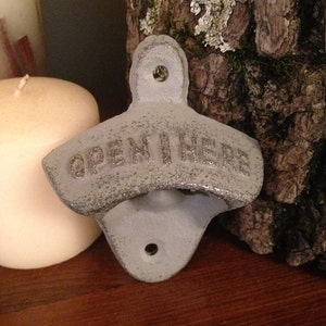 Rustic Bottle Opener - Gray - Antique Style Cast Iron Bottle Operner