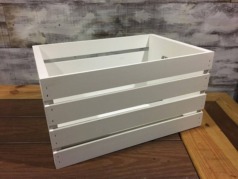 White Storage Crate Antique Style Wood Crate White Wood Etsy