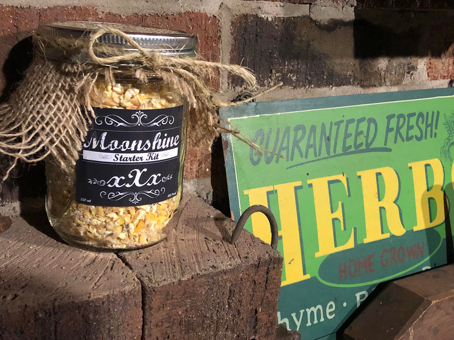 Moonshine Starter Kit – Small Mason Jar, Rustic Man Cave Decor - Etsy