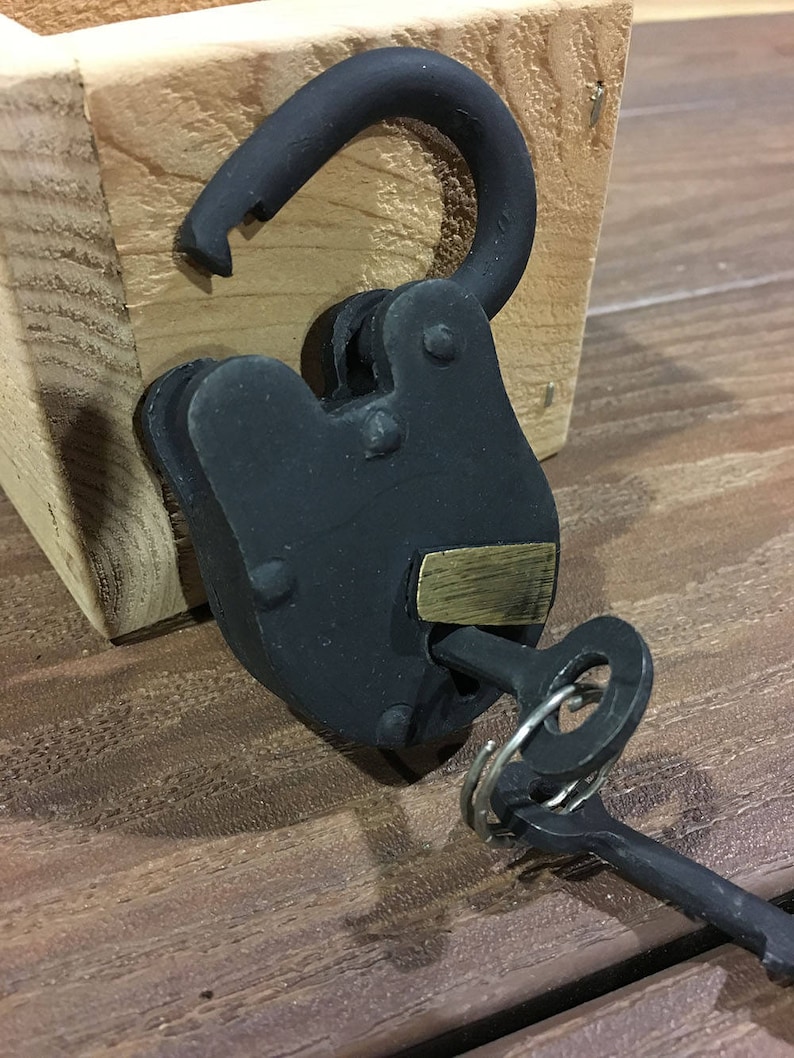 Vintage Iron Padlock With Keys Antique Style Lock Cast Etsy