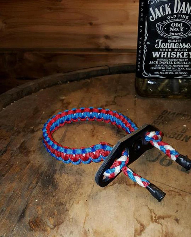 USA Paracord Bow Wrist Sling Red White and Blue Paracord Etsy