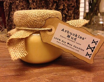 Arbuckles Mud Carmel Latte Coffee Soy Wax Candle - Coffee Latte Scented Candle