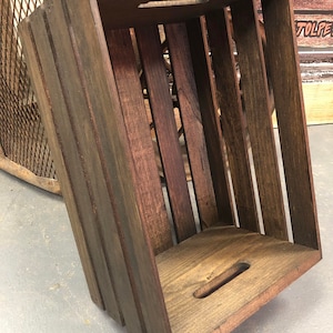 Dark Walnut Stained Wooden Crates for Building Shelves - Stackable Wooden Crate for Building Display Shelves - Wood Crate Shelves