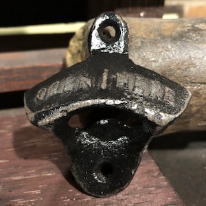 Rustic Bottle Opener - Black - Antique Style Cast Iron Bottle Operner