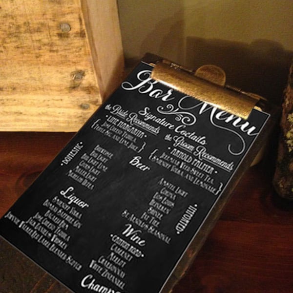 Menu Clipboard - Restaurant Clipboards - Rustic Menu Boards - Rustic Clipboard