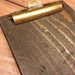 Rustic Style Brass Clipboard Clip - Old Fashion Antique Style Clip - Classic Style Clip - Domed Clipboard Clip