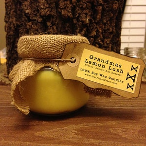 Grandmas Lemon Lush Soy Wax Candle - Lemon Scented Candle