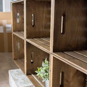 Wooden Crates for Building Shelves Stackable Wooden Crate for Building Display Shelves Wood Crate Shelves image 5