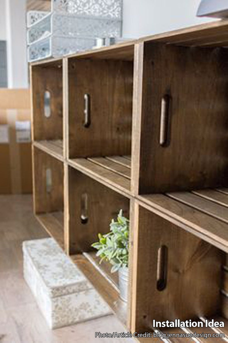 Wooden Crates for Building Shelves Stackable Wooden Crate for Building Display Shelves Wood Crate Shelves image 5