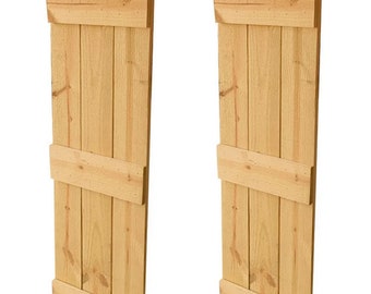 Board and Batten Cedar Shutters Pair - Cedar Board and Batten Farmhouse Shutters - Farmhouse  Shutters - Cedar Shutters Exterior