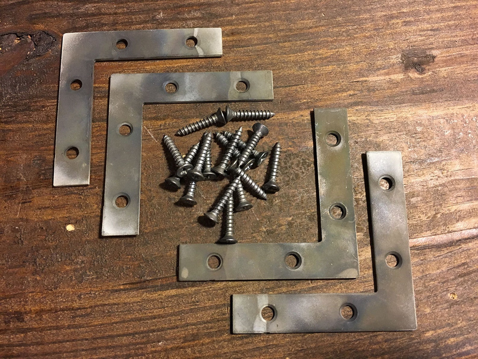 Rustic Flat Corner Brace Accents 4 Pack Industrial Aged Etsy