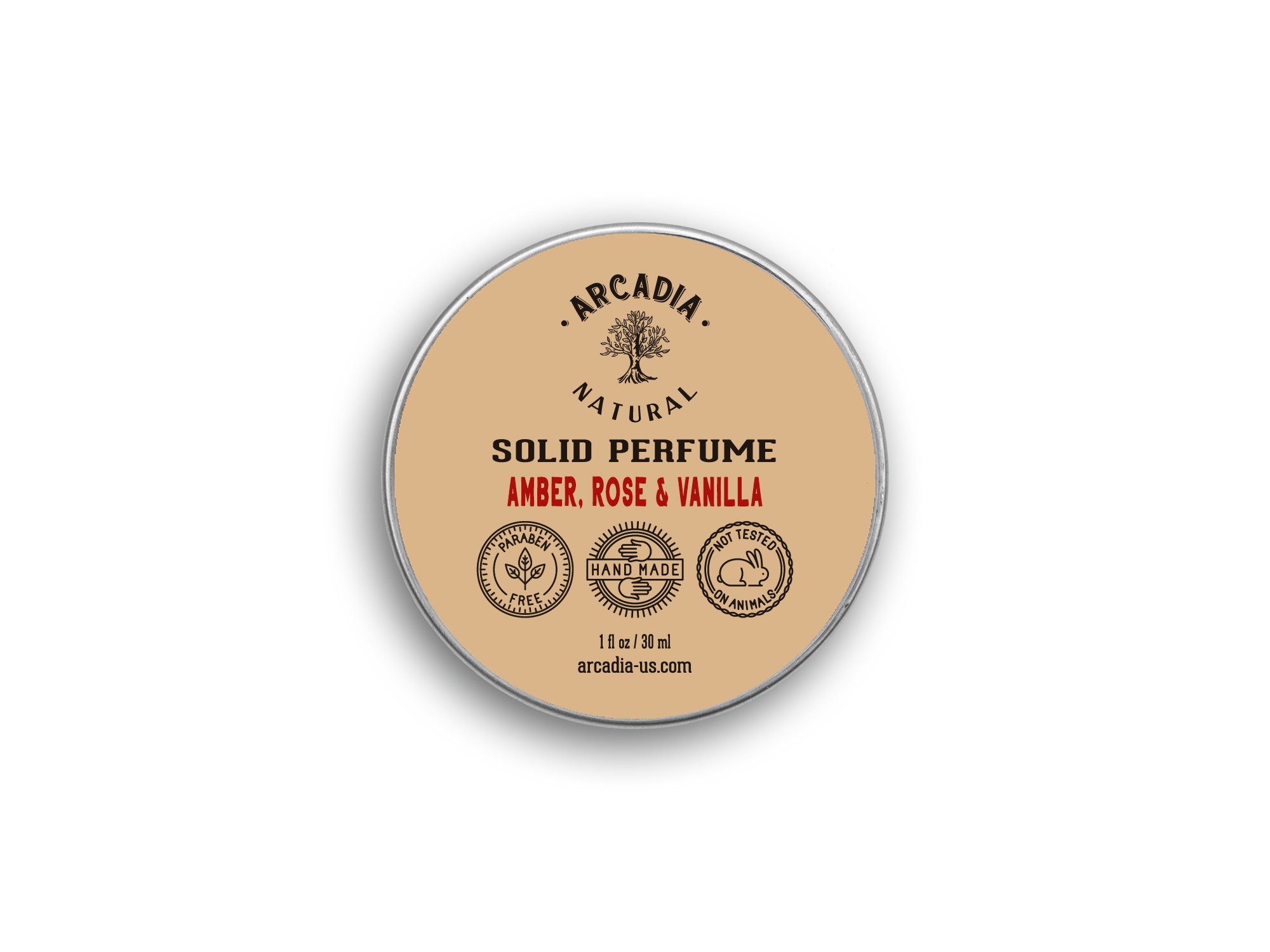 Solid Perfume Amber Rose and Vanilla Sweet and Exotic Scent 