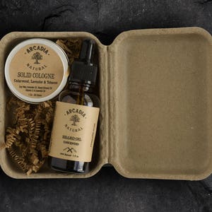Personalized gift box for men, Self-care box for him, Soap, deodorant and cologne or beard care kit, Handmade especially for him image 9