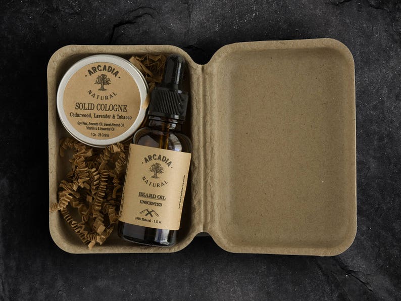 Personalized gift box for men, Self-care box for him, Soap, deodorant and cologne or beard care kit, Handmade especially for him image 9