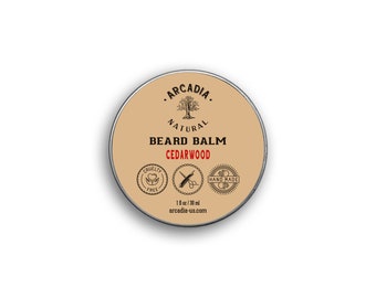 Cedarwood Essential Oil Beard Balm, Handmade Natural Beard Moisturizer, Conditioner, and Effortless Styling