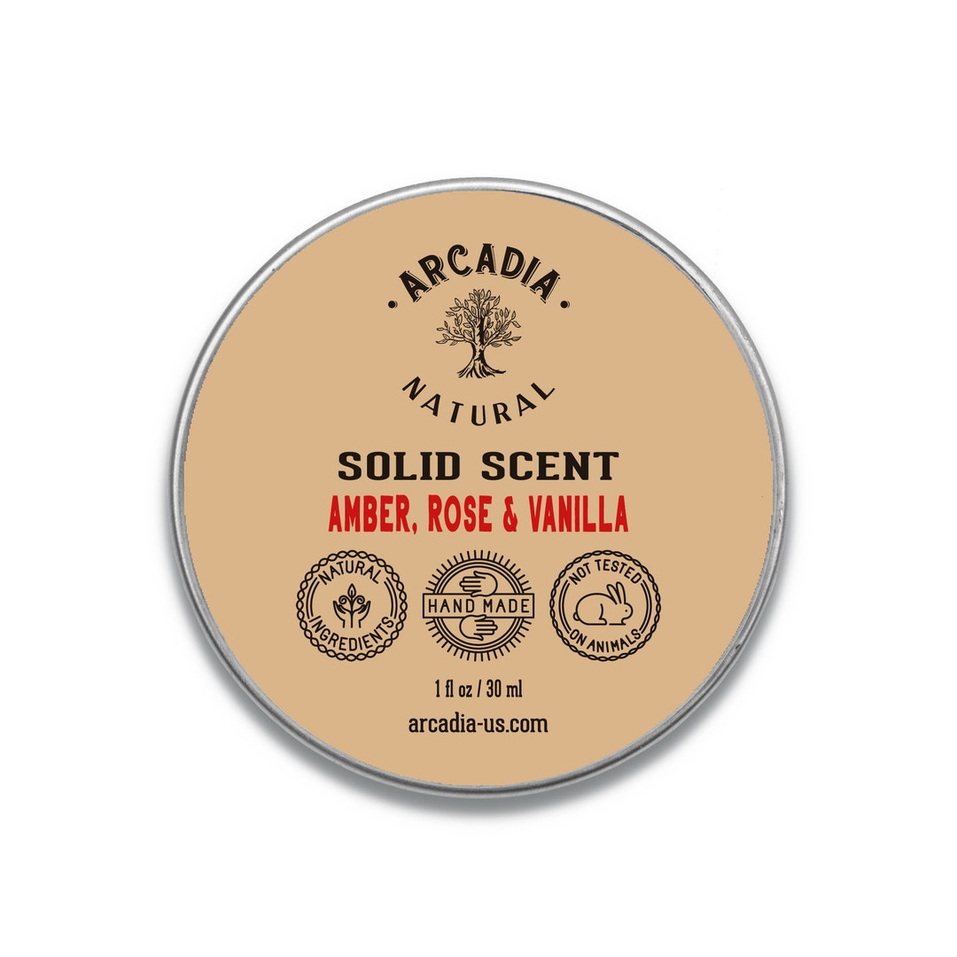 Amber Rose and Vanilla Solid Scent, Sweet, and Exotic Scent, Alcohol