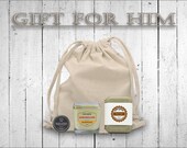 Cadeau pour lui parfumée de la lotion solide dans un voyage étain, la bougie de soja parfumée & le savon naturel parfumé