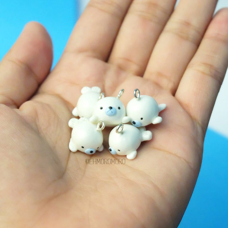 Baby Seal Cute Seals boys polymer clay Bracelet charms Etsy