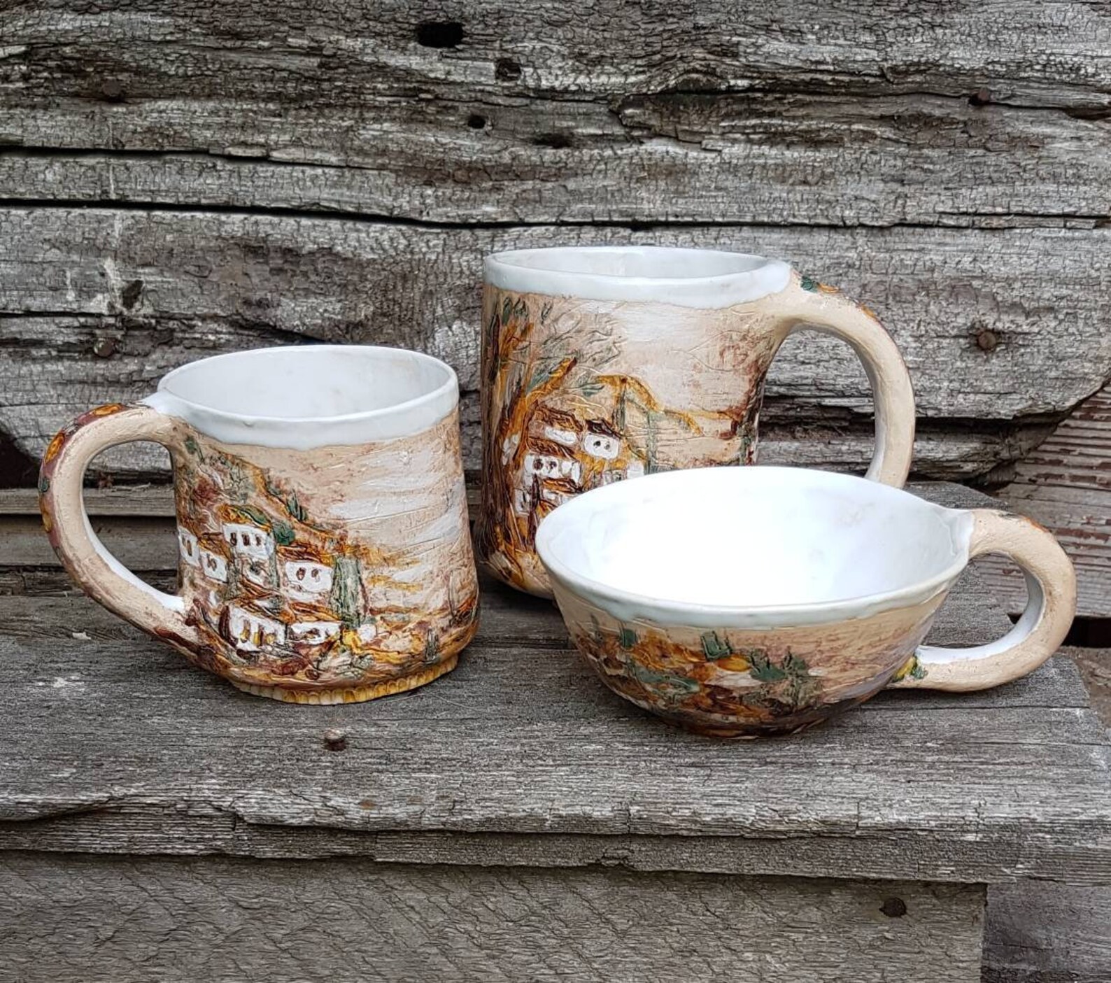 Original Bunzlauer Keramik Milchkaffeetasse 0,35L - Handbemalte Bauernkeramik Im ZACIEK Dekor