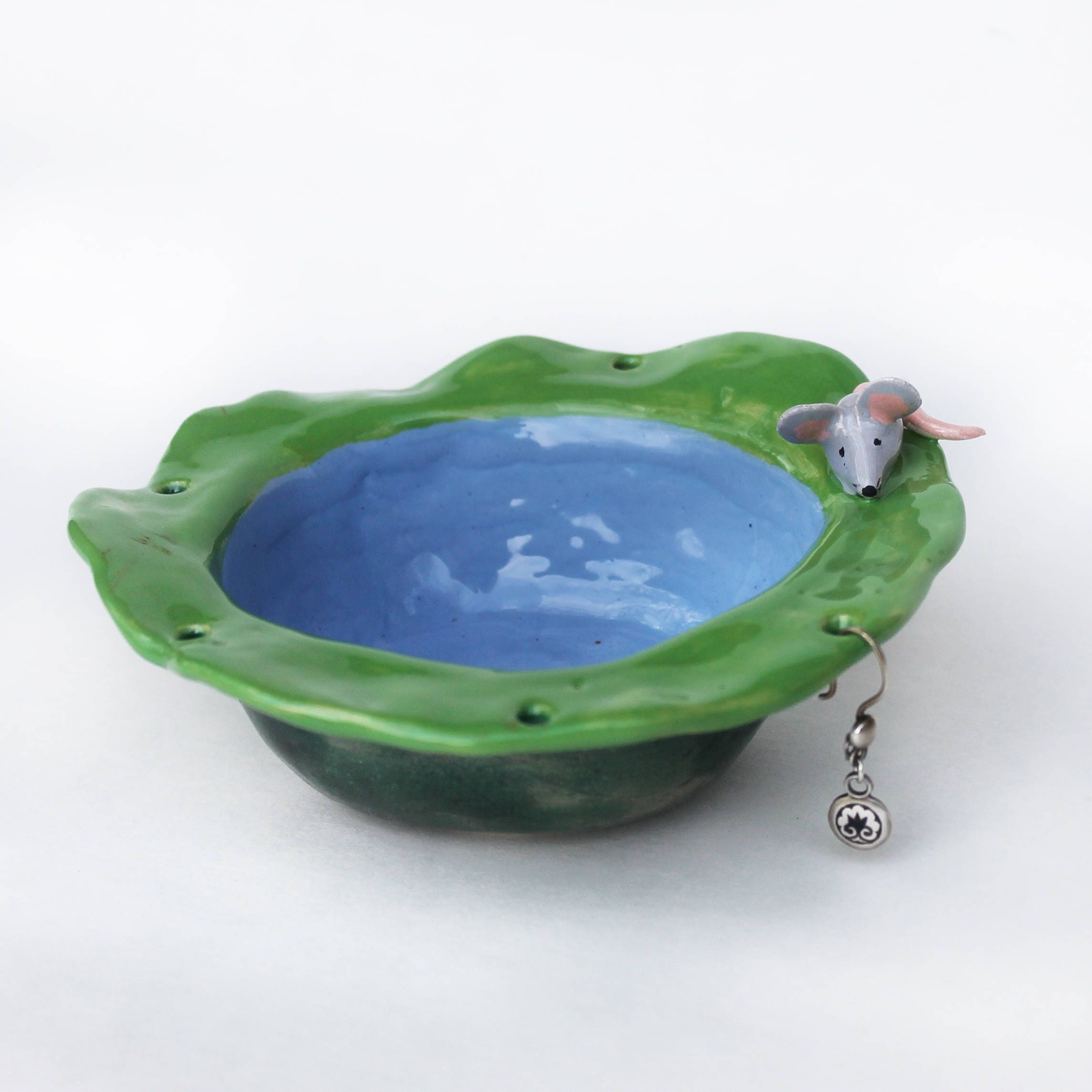 Blue and Green Ceramic Jewelry Holder Handmade Jewelry Bowl Etsy
