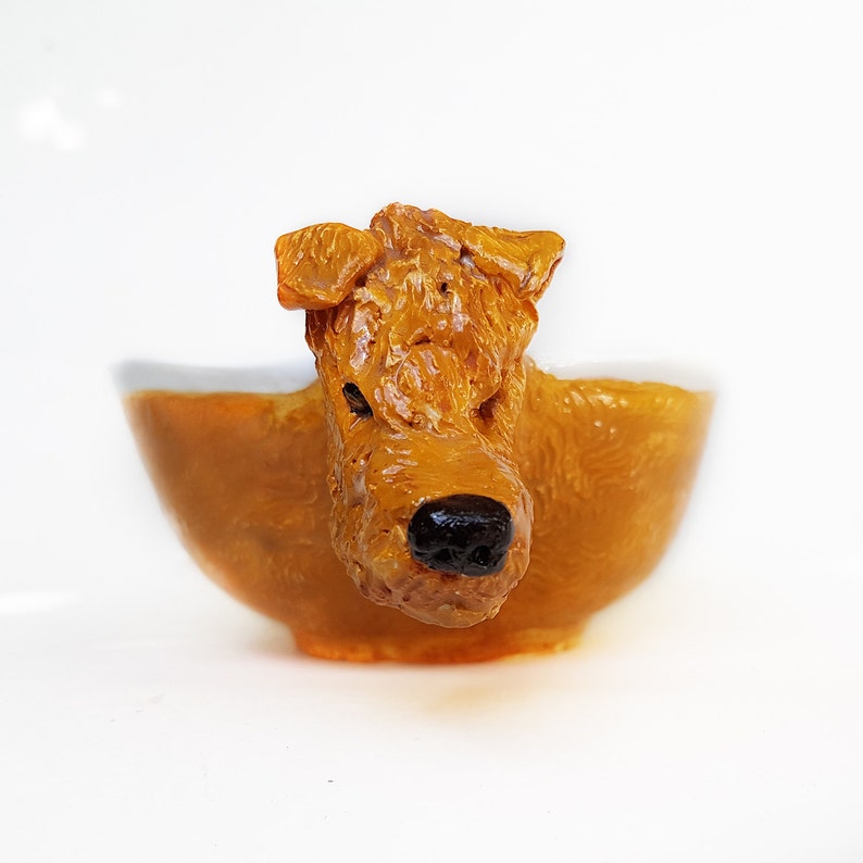 Terrier Soup mug Irish Terrier Ceramic Bowl sculptured dog Art bowl Ginger dog mug salad bowl cereal bowl children tableware