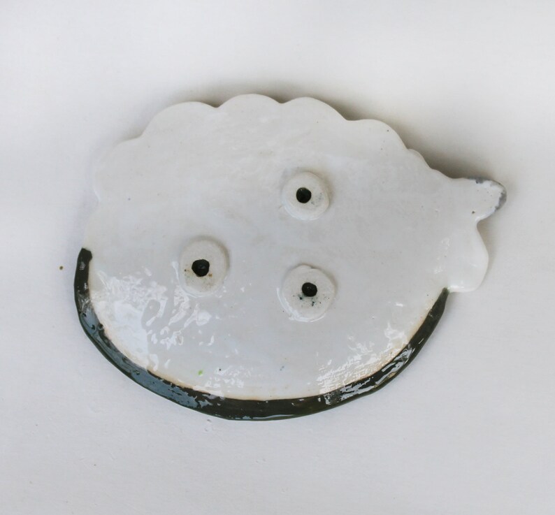 White Lamb ceramic tea bag rest pottery trinket dish Sheep Etsy