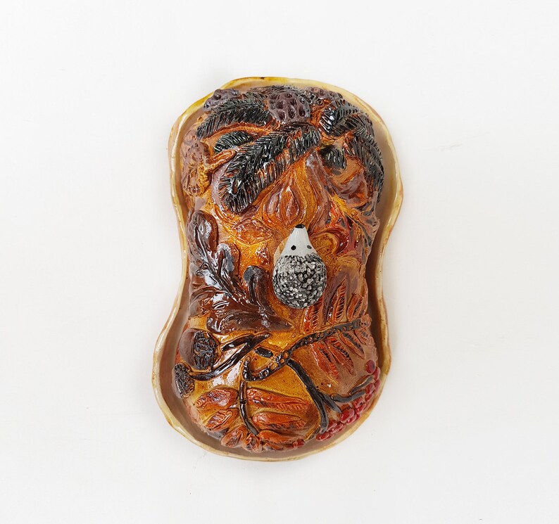 Ceramic Butter Dish with Hedgehog Woodland decor pottery Etsy