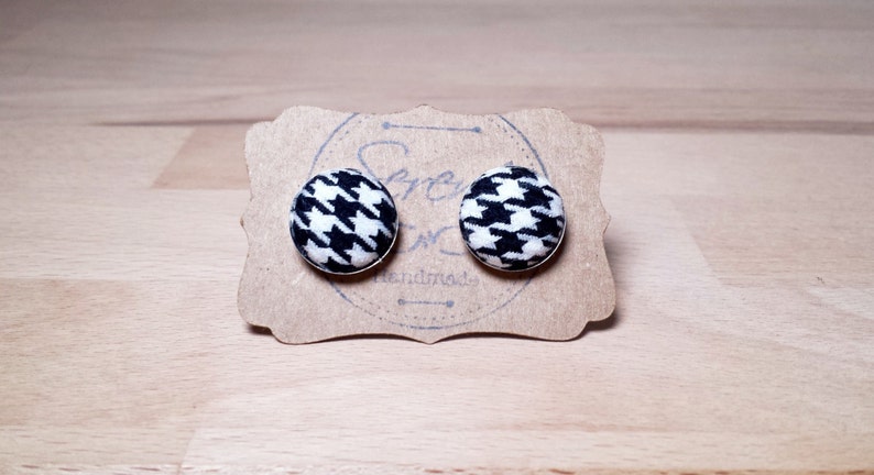 black and white cufflinks men cuff links fabric cuff links silver gold and bronze cufflinks Houndstooth cufflinks cufflinks for groom