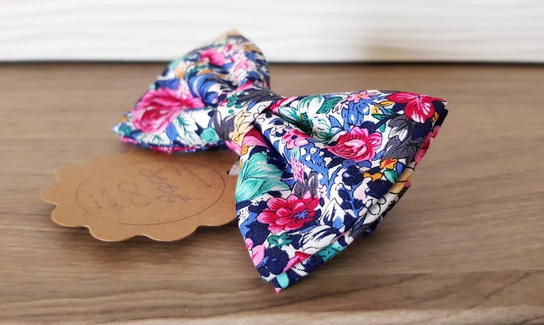 blue aquamarine and pink flowers fantasy groom bow tie gift for him self tie bow tie or pre tied bow tie men bow tie Floral bow tie