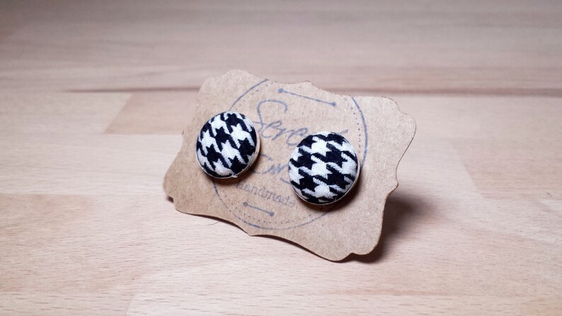 black and white cufflinks men cuff links fabric cuff links silver gold and bronze cufflinks Houndstooth cufflinks cufflinks for groom