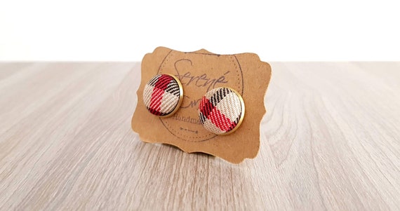 scottish cufflink gold bronze and silver Camel tartan cufflinks wedding accessories black red and light brown fabric cuff links