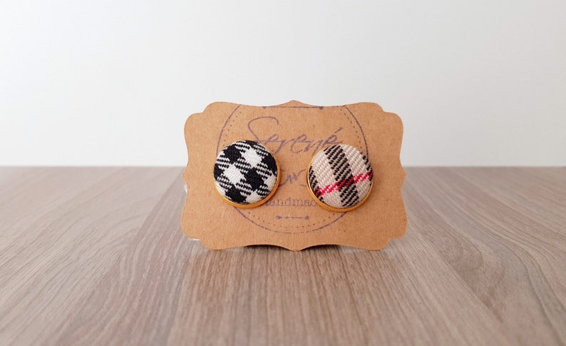 scottish cufflink gold bronze and silver Camel tartan cufflinks wedding accessories black red and light brown fabric cuff links