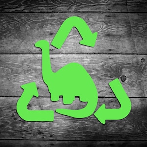 Brontosaurus Recycled Gas Cap Door Vinyl Sticker Car Window Door Bumper Decal
