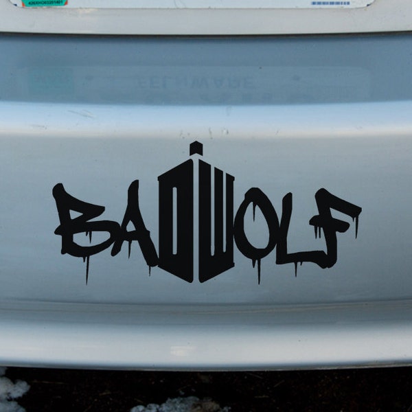 Bad Wolf Doctor Who Vinyl Sticker Car Window Door Bumper Decal DR Badwolf