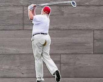Trump Poopy Pants Golf Die Cut Sticker