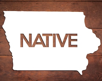 Iowa Native Vinyl Sticker IA