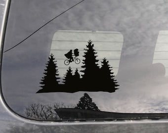 ET Vinyl Sticker Laptop Macbook Mac Air Apple E.T. Extraterrestrial Moon