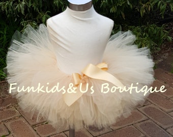 Vintage Champagne  Baby Tutu Skirt- Champagne Baby Wedding Tutu - smash cake photo prop, birthday party