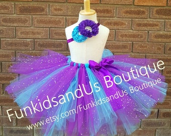 Purple turquoise Tutu Skirt - Sparkle Tutu  Skirt - Baby Tutu Skirt - Mermaid skirt