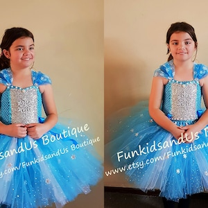 Vestido curto de princesa azul de inverno para meninas - Vestido de tule brilhante para meninas - Vestido de princesa azul de inverno para meninas - vestido de aniversário de inverno