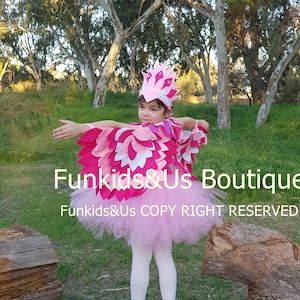 Flamingo Tutu ,wings, collar and Crown  -  Flamingo First Birthday outfit,