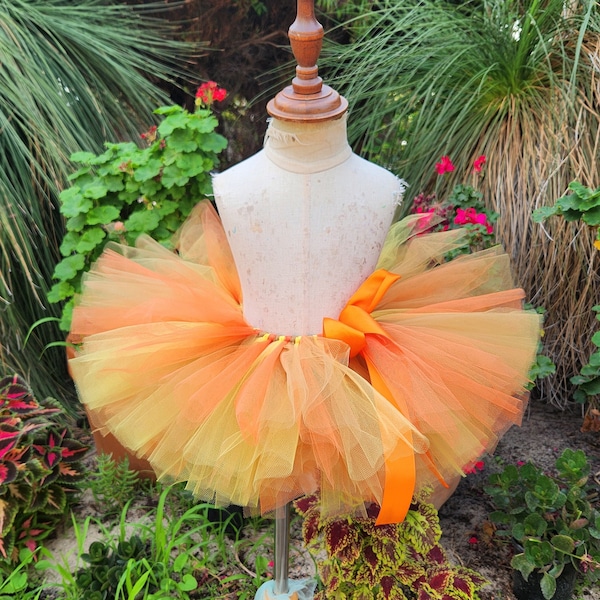 Orange Gold Yellow tutu - Orange Gold Yellow Baby skirt - baby tutu skirt - Girl tutu skirt