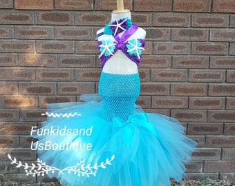 Mermaid Princess  Tutu -  mermaid Tutu Costume  birthday costume ,  Under the Sea photo prop - mermaid tutu dress