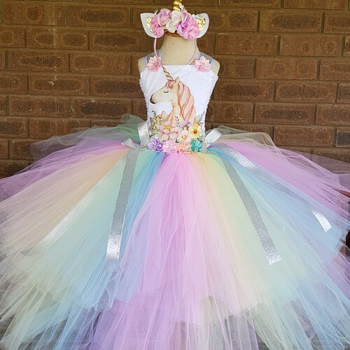 Pastel Rainbow Dress Unicorn Tutu Dress Unicorn Birthday Etsy
