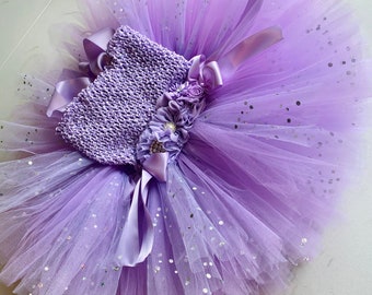 Lavender glitter dot tulle  Tutu dress- First Birthday Lavender  Tutu, Smash cake,  Lavender Tutu -