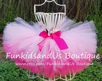 Pink Baby Tutu - Pink Hot pink Baby skirt -  Girl Baby Pink Tutu Skirt - First Birthday Tutu