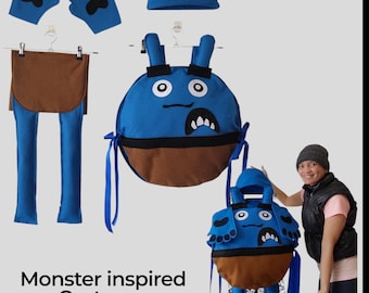 Blue Monster Costume for Kids: Handmade Halloween Outfit